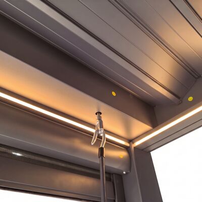 Aurora Aluminium Retractable Solar Roof Pergola 3 x 4 m - Grey