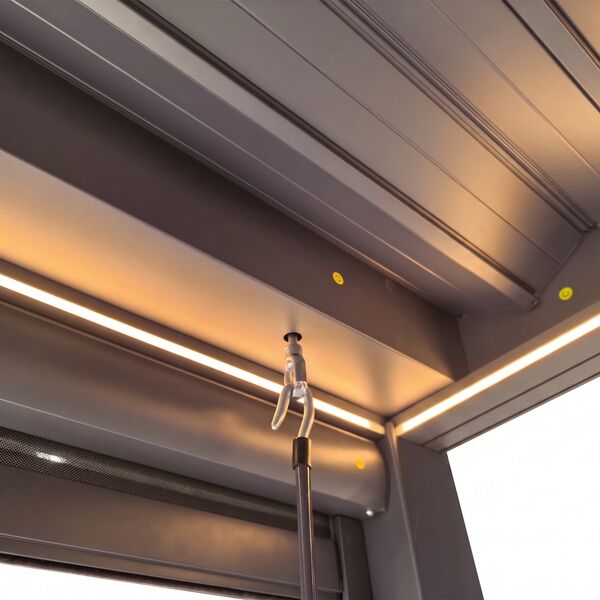 Aurora Aluminium Retractable Solar Roof Pergola 3 x 4 m - Grey