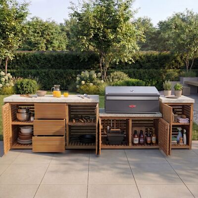 Antigua  Outdoor Kitchen Unit - Large Configuration / Beefeater 1700 Series BBQ