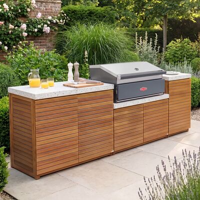 Antigua Outdoor Kitchen Unit - Medium Configuration / Beefeater 1700 Series BBQ