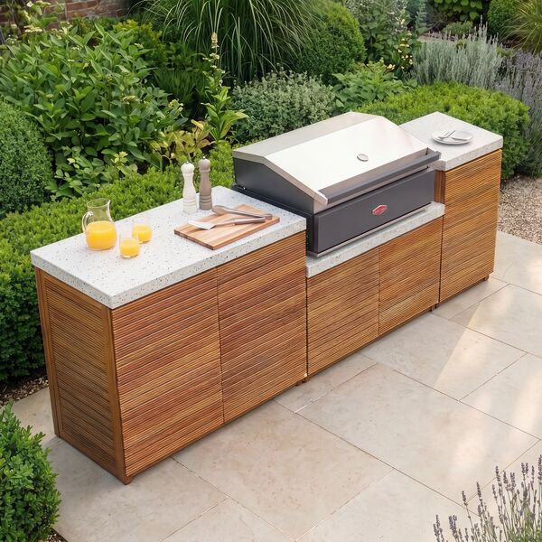 Antigua Outdoor Kitchen Unit - Medium Configuration / Beefeater 1700 Series BBQ