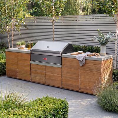 Bali Outdoor Kitchen Storage Unit - Double Unit Grill / Beefeater 1700 Series BBQ