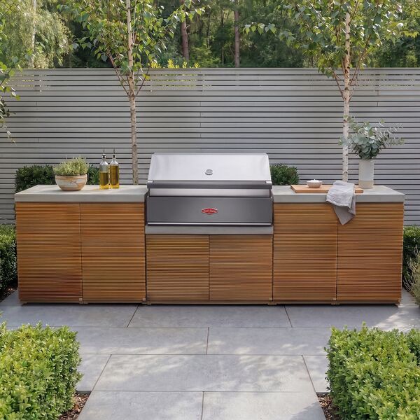 Bali Outdoor Kitchen Storage Unit - Double Unit Grill / Beefeater 1700 Series BBQ