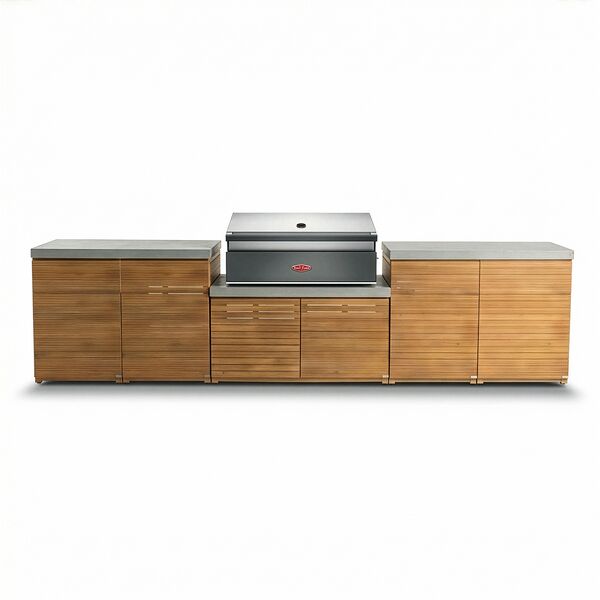 Bali Outdoor Kitchen Storage Unit - Double Unit Grill / Beefeater 1700 Series BBQ