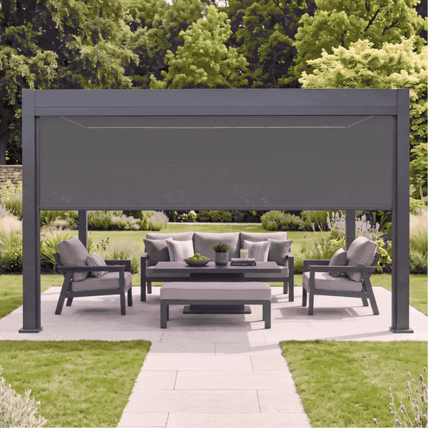 Aurora Pergola - Zip Blind - 4m Side - Grey