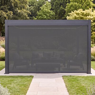 Aurora Pergola - Zip Blind - 4m Side - Grey
