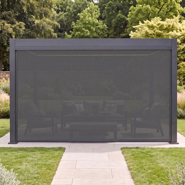 Aurora Pergola - Zip Blind - 4m Side - Grey