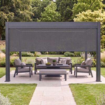 Aurora Pergola - Zip Blind - 4m Side - Grey