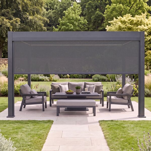 Aurora Pergola - Zip Blind - 4m Side - Grey