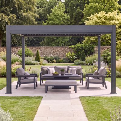 Aurora Pergola - Zip Blind - 4m Side - Grey