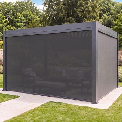 Aurora Pergola - Zip Blind - 4m Side - Grey