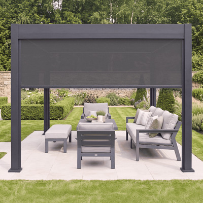 Aurora Pergola - Zip Blind - 3m Side - Grey