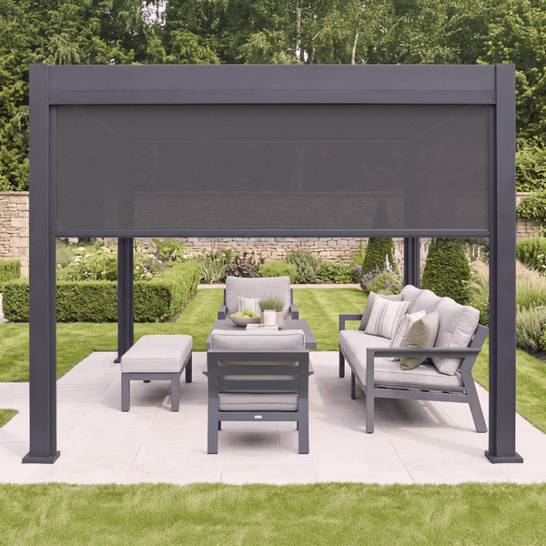 Aurora Pergola - Zip Blind - 3m Side - Grey