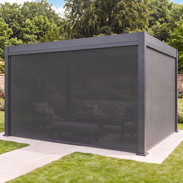 Aurora Pergola - Zip Blind - 3m Side - Grey