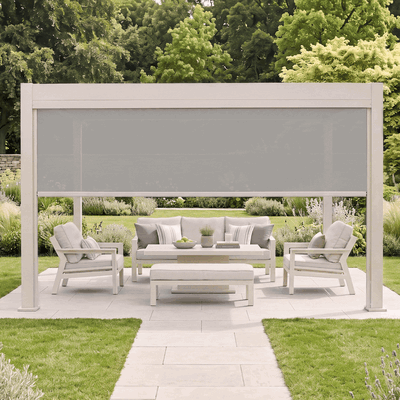 Aurora Pergola - Zip Blind - 4m Side - Latte