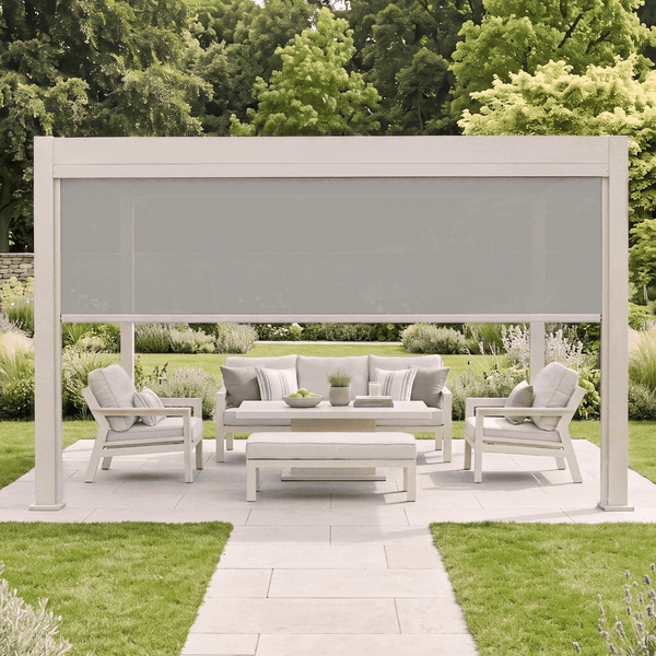 Aurora Pergola - Zip Blind - 4m Side - Latte