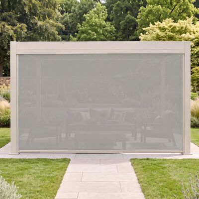 Aurora Pergola - Zip Blind - 4m Side - Latte