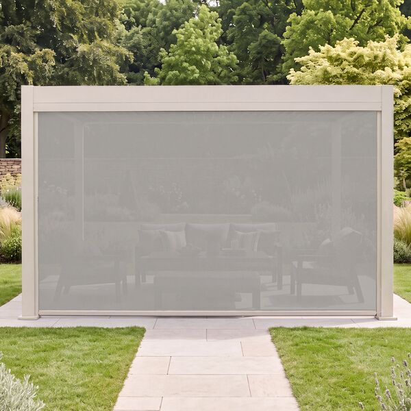 Aurora Pergola - Zip Blind - 4m Side - Latte