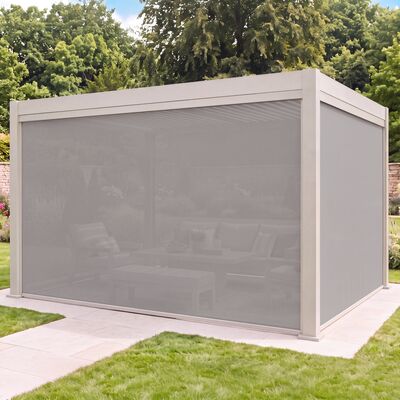 Aurora Pergola - Zip Blind - 4m Side - Latte