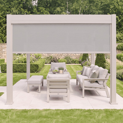 Aurora Pergola - Zip Blind - 3m Side - Latte