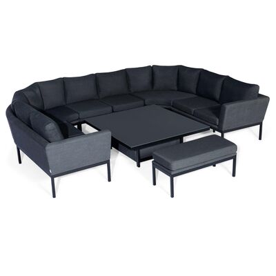 Maze - Outdoor Fabric Pulse U Shape Corner Dining Set with Rising Table - Charcoal product image