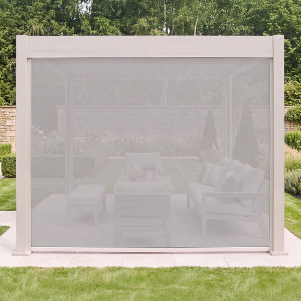 Aurora Pergola - Zip Blind - 3m Side - Latte