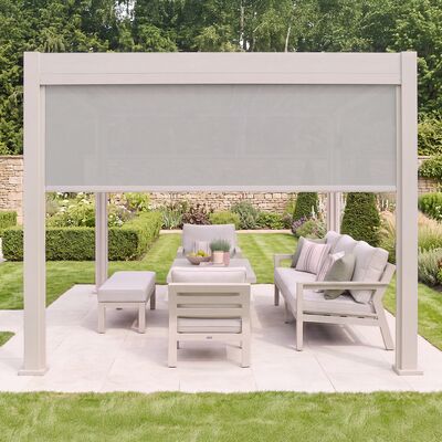 Aurora Pergola - Zip Blind - 3m Side - Latte