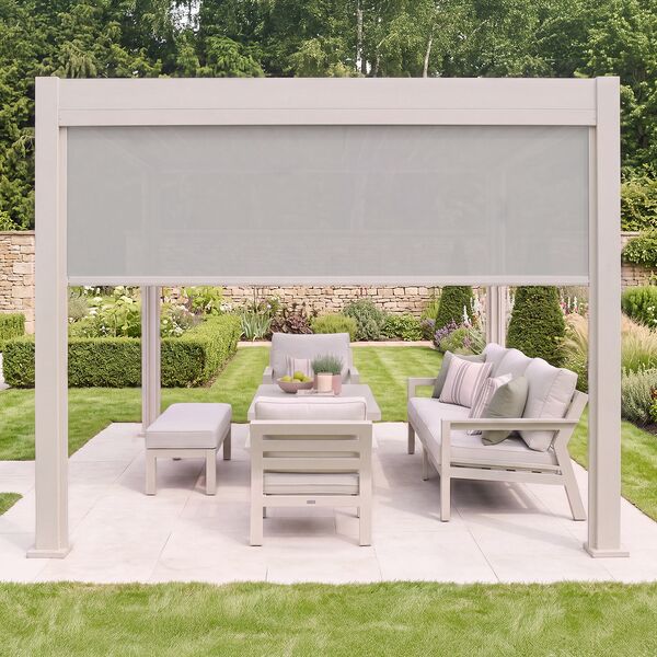 Aurora Pergola - Zip Blind - 3m Side - Latte