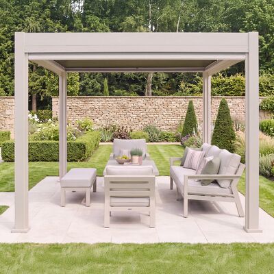 Aurora Pergola - Zip Blind - 3m Side - Latte