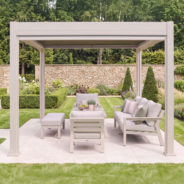 Aurora Pergola - Zip Blind - 3m Side - Latte