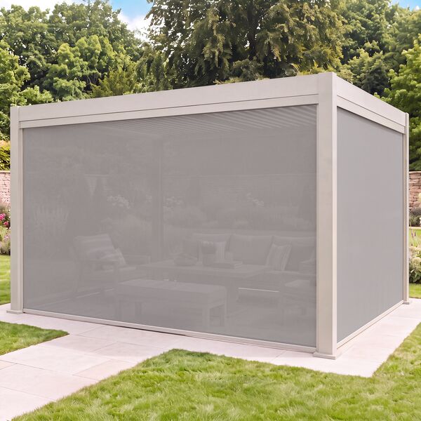 Aurora Pergola - Zip Blind - 3m Side - Latte