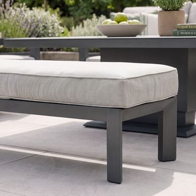 New York Corner Dining Set with Rising Table / Dove Grey - Ceramic Glass