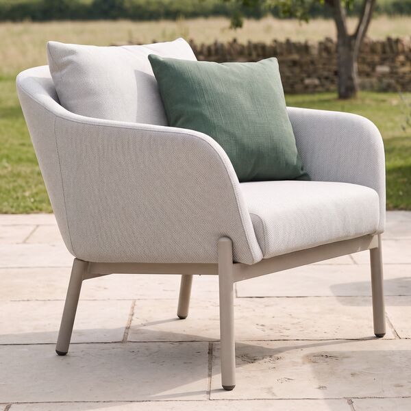 Bellagio Outdoor Fabric Rectangular Corner Dining Set with Rising Table, Bench & Lounge Chair - Champagne