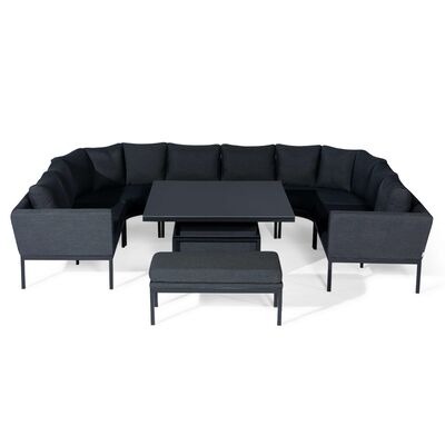 Maze - Outdoor Fabric Pulse U Shape Corner Dining Set with Rising Table - Charcoal product image