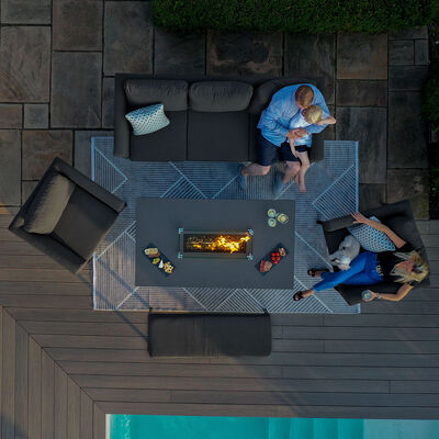 Maze - Outdoor Fabric Pulse 3 Seat Sofa Set with Fire Pit Table - Charcoal product image