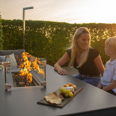 Maze - Outdoor Fabric Pulse 3 Seat Sofa Set with Fire Pit Table - Charcoal product image