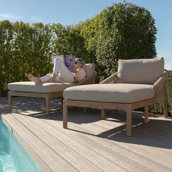 Maze - Martinique Rope Weave Double Sunlounger Set with Round Coffee Table product image