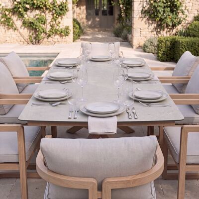 Malibu 8 Seat Rectangular Dining Set - Wood Effect