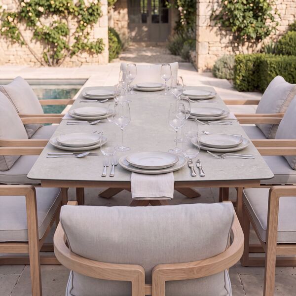 Malibu 8 Seat Rectangular Dining Set - Wood Effect