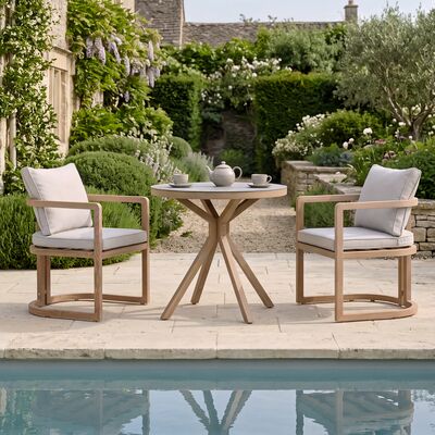 Malibu 2 Seat Bistro Set - Wood Effect