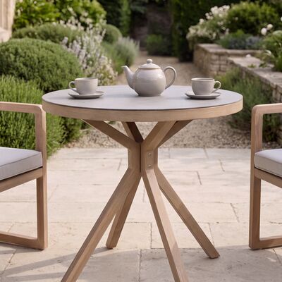 Malibu 2 Seat Bistro Set - Wood Effect