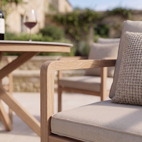 Malibu 2 Seat Bistro Set - Wood Effect