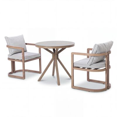 Malibu 2 Seat Bistro Set - Wood Effect