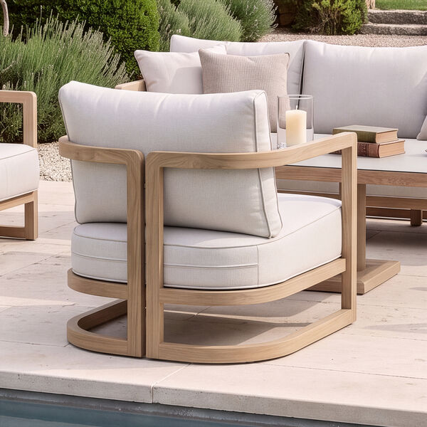 Malibu 3 Seat Sofa Set with Rising Table and Bench - Wood Effect