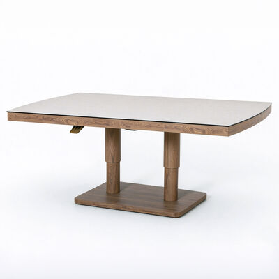 Malibu 3 Seat Sofa Set with Rising Table and Bench - Wood Effect