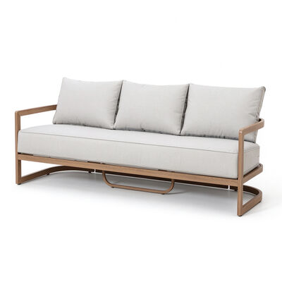 Malibu 3 Seat Sofa Set with Rising Table and Bench - Wood Effect