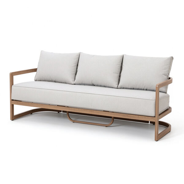 Malibu 3 Seat Sofa Set with Rising Table and Bench - Wood Effect