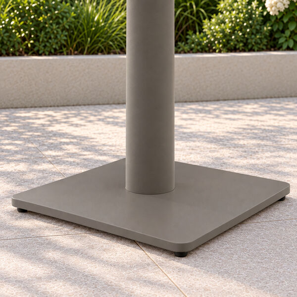 70 cm  Small Square Rising Table with Ceramic Glass - Latte