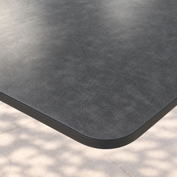 70 cm  Small Square Rising Table with Ceramic Glass - Grey
