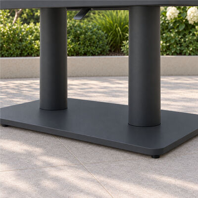 150 x 90 cm Rectangular Rising Table with Ceramic Glass - Grey